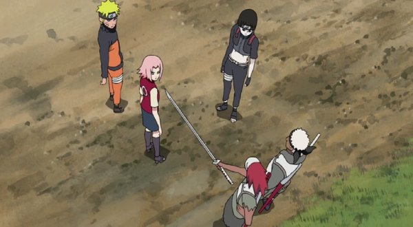 Naruto, Sakura & Sai VS Karui & Omoi