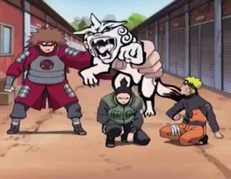 Naruto, Shikamaru, & Choji VS Sai