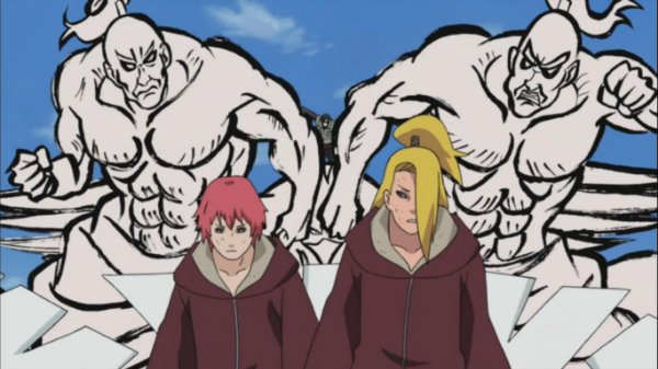 Sai, Kankuro, & Omoi VS Deidara, Sasori, & Shin
