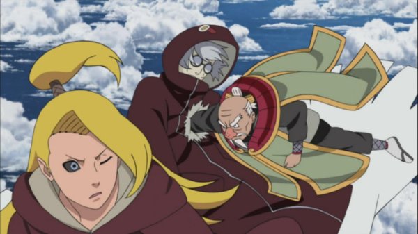 Yamato, Onoki & Kurobuchi VS Kabuto & Deidara