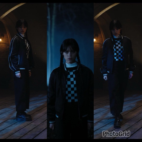wednesday s1 checkered shirt with jacket