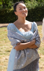 Bridgerton sister dress + scarf