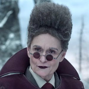Woman with no hair but beard