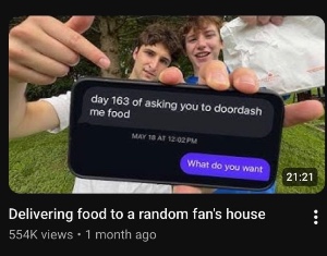 Delivering food to a random fan’s house