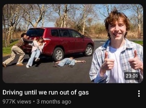 Driving until we run out of gas