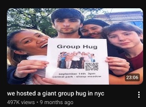 we hosted a giant group hug in nyc