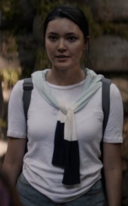 white shirt + sweater cape