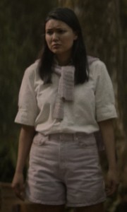 white shirt + wool sweater cape