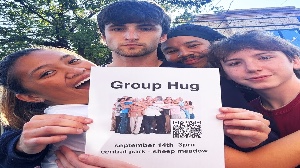 we hosted a giant group hug in nyc