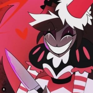 Voxtagram Pilot Velvet with Danganronpa blood & a hat