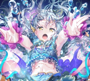 in the glistening waters