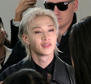 long blonde hair + eye contact