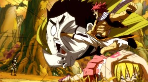 Natsu, Lucy and Happy vs Kain ~ Tenrou Island