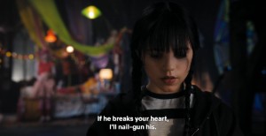 "If he breaks your heart, I'll nail-gun his."