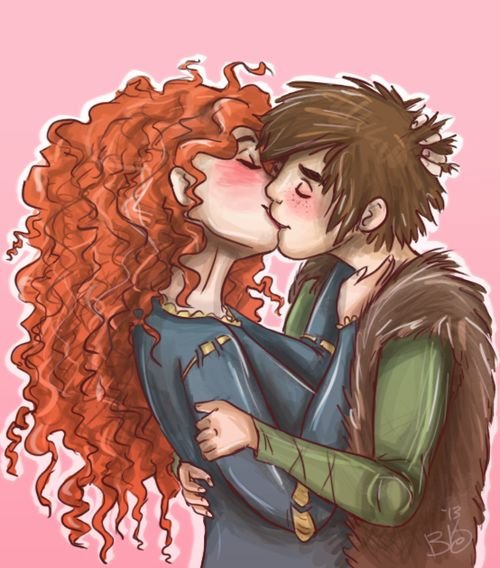 Hiccup (How to Train your Dragon) x Merida (Brave)