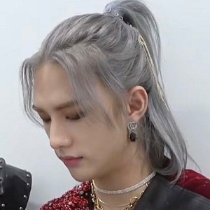 long silver half-up