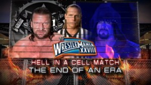 HELL IN A CELL WITH SPECIAL REFEREE (SHAWN MICHAELS) VS TRIPLE H WM 28 (2012)