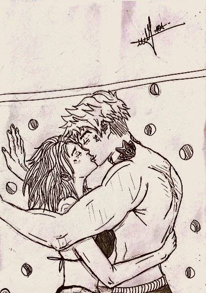 Beso en la piscina Evemien