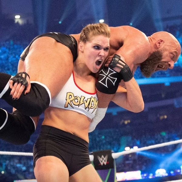 Angle & Rousey vs Triple H & Stephanie - WM 34