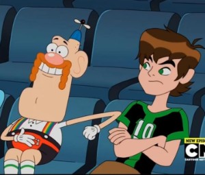 Ben 10 sit next to Uncle grandpa