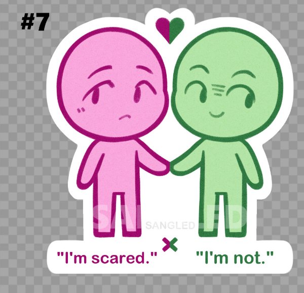 "I'm scared." X "I'm not."