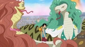 Luffy Vs the boa sisters