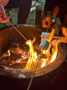 roasting marshmallows