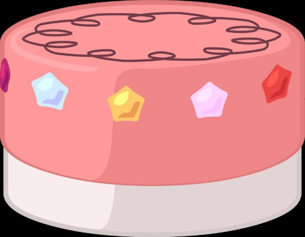 Pin's embroidered strawberry cake