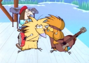 Treeflower kisses Norb's cheek