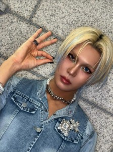 Blond with blue strands!!