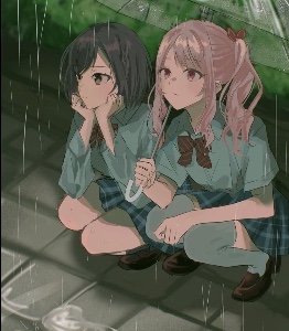 Mizuena but ena’s falling on them