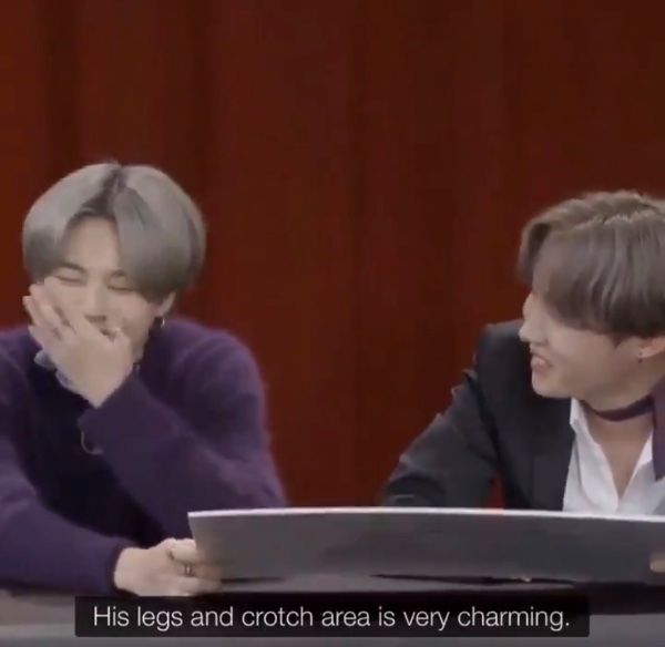 “his legs and crotch area is very charming”