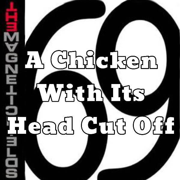 A chicken with its head cut off