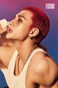 hyunjin - KARMA red spray buzzcut