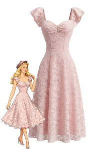 Dark-Pink-1950s-Lace-Puff-Sleeve-Sweetheart-Vintage-Dress-DRES-1_1024x1024