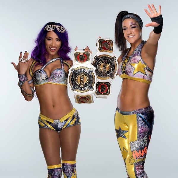 Bayley and Sasha Banks (Boss ‘n’ Hug Connection/Golden Role Models)