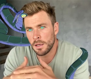 Chris Hemsworth stares