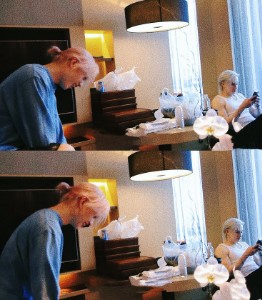 famous idol grwm with husband just chilling in the back