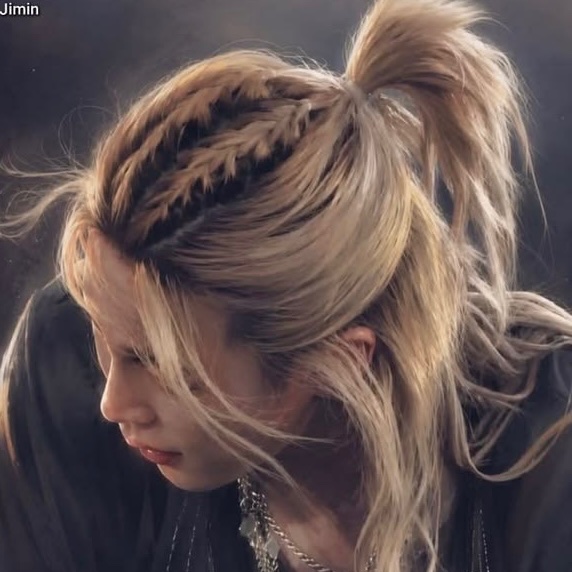 half pony w/ braids