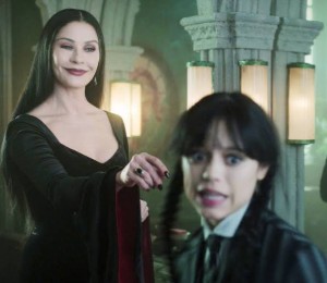 Morticia Addams treating Enid like a daughter